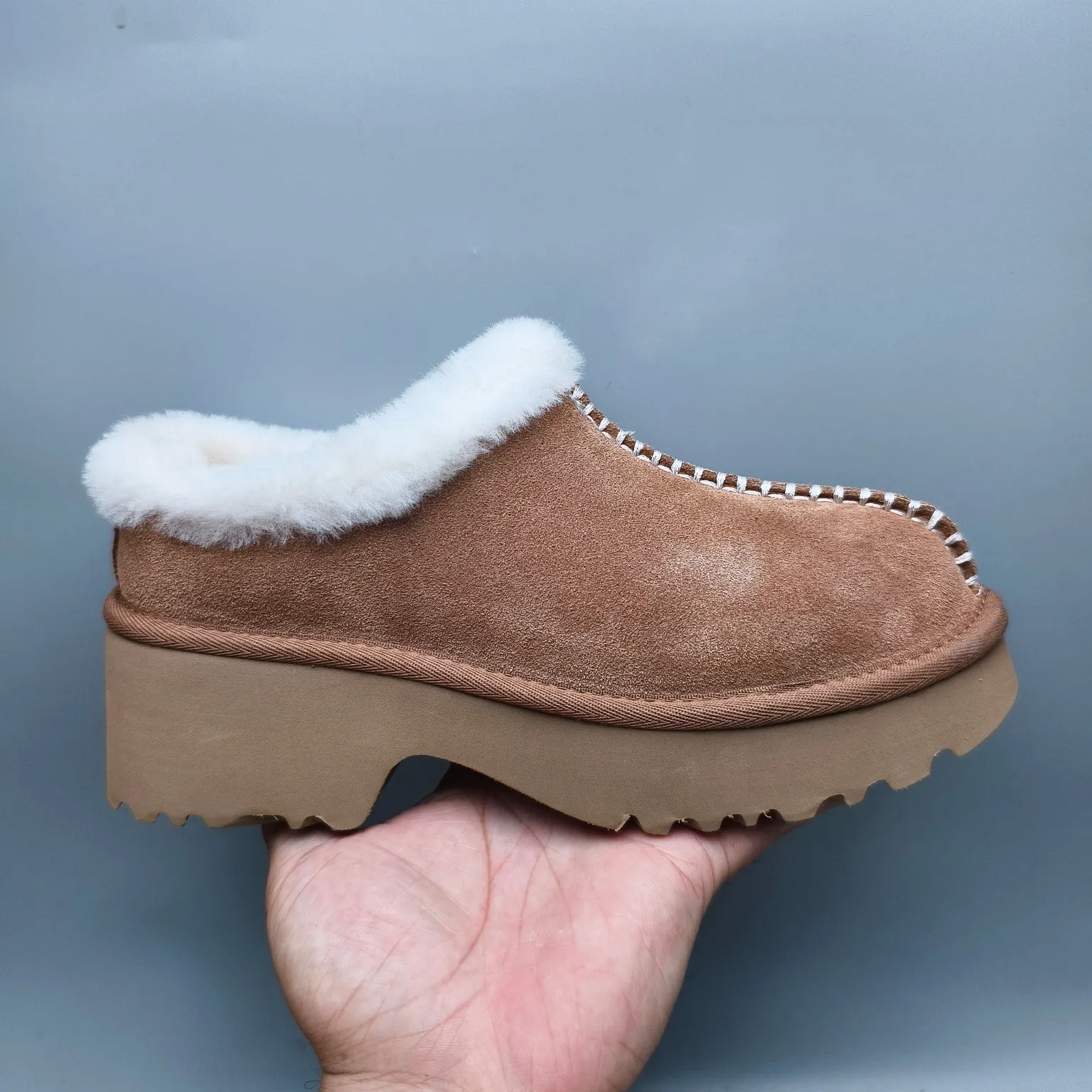 💰480 UGG sheepskin all-in-one snow boots 2510 thick-soled wedge fashion shoes Color: maroon sand walnut Matching size: 35-40